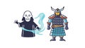 Samurai Spirit: Ghostly Warrior Traditional Folklore, vector design Generative AI Royalty Free Stock Photo