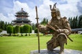 Samurai statue in the garden Royalty Free Stock Photo