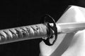 Samurai sword in black and white Royalty Free Stock Photo