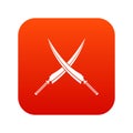 Samurai swords icon digital red Royalty Free Stock Photo