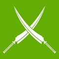 Samurai swords icon green Royalty Free Stock Photo