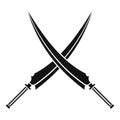 Samurai swords icon, simple style Royalty Free Stock Photo
