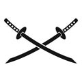 Samurai swords icon, simple style