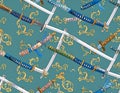 Samurai Swords Pattern Royalty Free Stock Photo