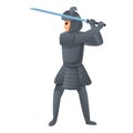 Samurai warrior icon, cartoon style Royalty Free Stock Photo