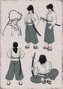 Samurai warrior illustration Royalty Free Stock Photo