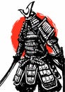 Samurai warrior Japanese, illustration Royalty Free Stock Photo