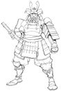 Samurai Warrior Line Art