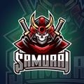 Samurai Warrior Logo Mascot Vector Illustration Royalty Free Stock Photo