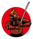 Samurai warrior mascot Royalty Free Stock Photo