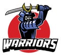 Samurai warrior mascot Royalty Free Stock Photo