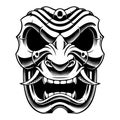 Samurai warrior mask black and white design