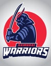 Samurai Warrior in sport mascot style