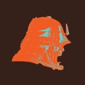 Samurai Helm Mask, Isolated Vector