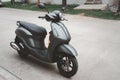 Samut Prakan - July 29, 23 : Private scooter motorcycle, Yamaha Grand Filano Hybrid Connected 2023, Luxury Gray. New design