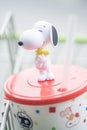 Samut Prakan, Thailand - August 17, 2020 : Celebrating 70 years of Chester`s X Snoopy, a snoopy mug with drinks is only 129 baht