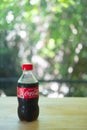 Samut Prakan, Thailand - August 13, 2020 : Coca-Cola plastic bottle size mini Royalty Free Stock Photo