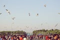 Samut Prakan, THAILAND - FEBRUARY 24,2019 : View of tourists walking to the Suk Ta-Bang Pu Bridge, heading to see the seagulls