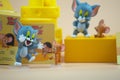 Samut Prakan, Thailand - June 8, 2020 : Cute toy of Tom Ã¯Â¼â  Jerry I love cheese Collection Figure Blind Box.