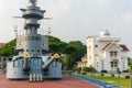Super structure and gun turret of 80 years old HTMS Thonburi