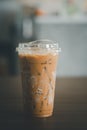 Samut Prakan, Thailand - November 10, 2020 : Iced Mocha coffee take away at Inthanin coffee shop Royalty Free Stock Photo