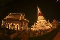 Night time of the most important place of worship When Phra Samut Chedi.