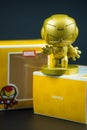 Samut Prakan, Thailand - October 1, 2022 : Miniso Marvel Collection Golden figure Iron Man from MINISO Thailand