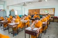 Samut Prakan, Thailand, October 13: unidentified monk Thailand t