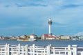 Samut Prakan Tower, a view from Phi Suea Samut Fort pier.