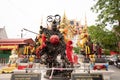 SAMUT SONGKHRAM THAILAND - April 7 : Thao Wessuwan god of giants is one of the great Jatu Maharaj Protector in Wat Chulamanee