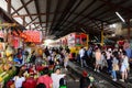 Samut Songkhram, Thailand - August 24, 2019 : Crowd of tourist at Mae Klong train station