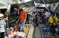 Samut Songkhram, Thailand: Railway Market Royalty Free Stock Photo