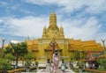 Samutprakarn / Thailand - August 12 2019: beautiful golden temple with Buddha statue at birth