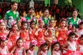 SAMUTSAKORN, THAILAND-December, 26, 2019: The groups of smile child Drum Mayer students parades