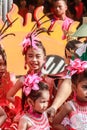SAMUTSAKORN, THAILAND-December, 26, 2019: portrait group child Drum Mayer students paradess
