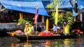 SAMUTSAKORN, THAILAND - JULY Little Boat in Parade candle to temple at Katumban in Samutsakorn, Thailand