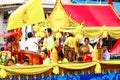 SAMUTSAKORN, THAILAND - JULY 27, people in Big Boat Traditional