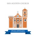 San Agustin Church Manila Philippines vector flat attraction