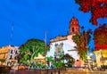 San Agustin Temple in Guadalajara, Mexico at night Royalty Free Stock Photo