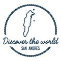 San Andres Map Outline. Vintage Discover