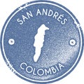 San Andres map vintage stamp.