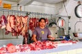 Butcher & butcher shop, San Andres Xecul, Guatemala Royalty Free Stock Photo