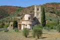 San Antimo abbeys close up in the sunny day. Tuscany, Italy