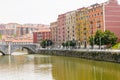 San Anton bridge and Nervion river in Bilbao Royalty Free Stock Photo