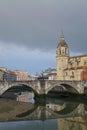 San Anton church and the Ribera market, Bilbao, Spain