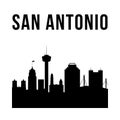 San Antonio city simple silhouette. Royalty Free Stock Photo