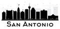 San Antonio City skyline black and white silhouette. Royalty Free Stock Photo