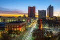 San Antonio city skyline at twilight, Texas, USA