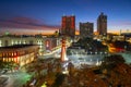 San Antonio city skyline at twilight, Texas, USA
