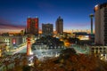 San Antonio city skyline at twilight, Texas, USA